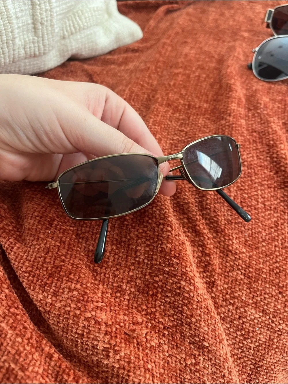 Black Lens Gold Frame Sunglasses - Classic Aviator Styles